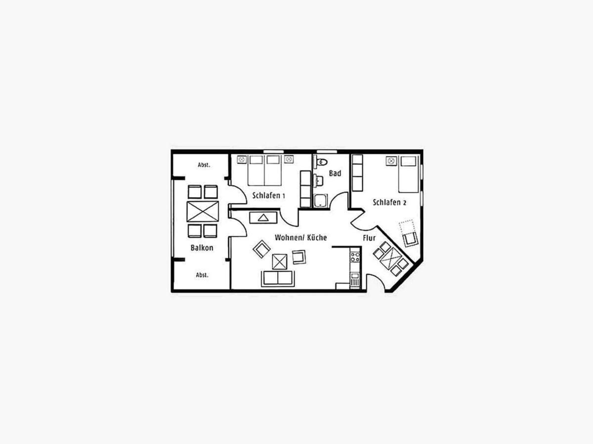 Apartment Duenenpark - Komfortplus Mit 2 Schlafzimmern Und Balkon Im Dachgeschoss 195 Binz